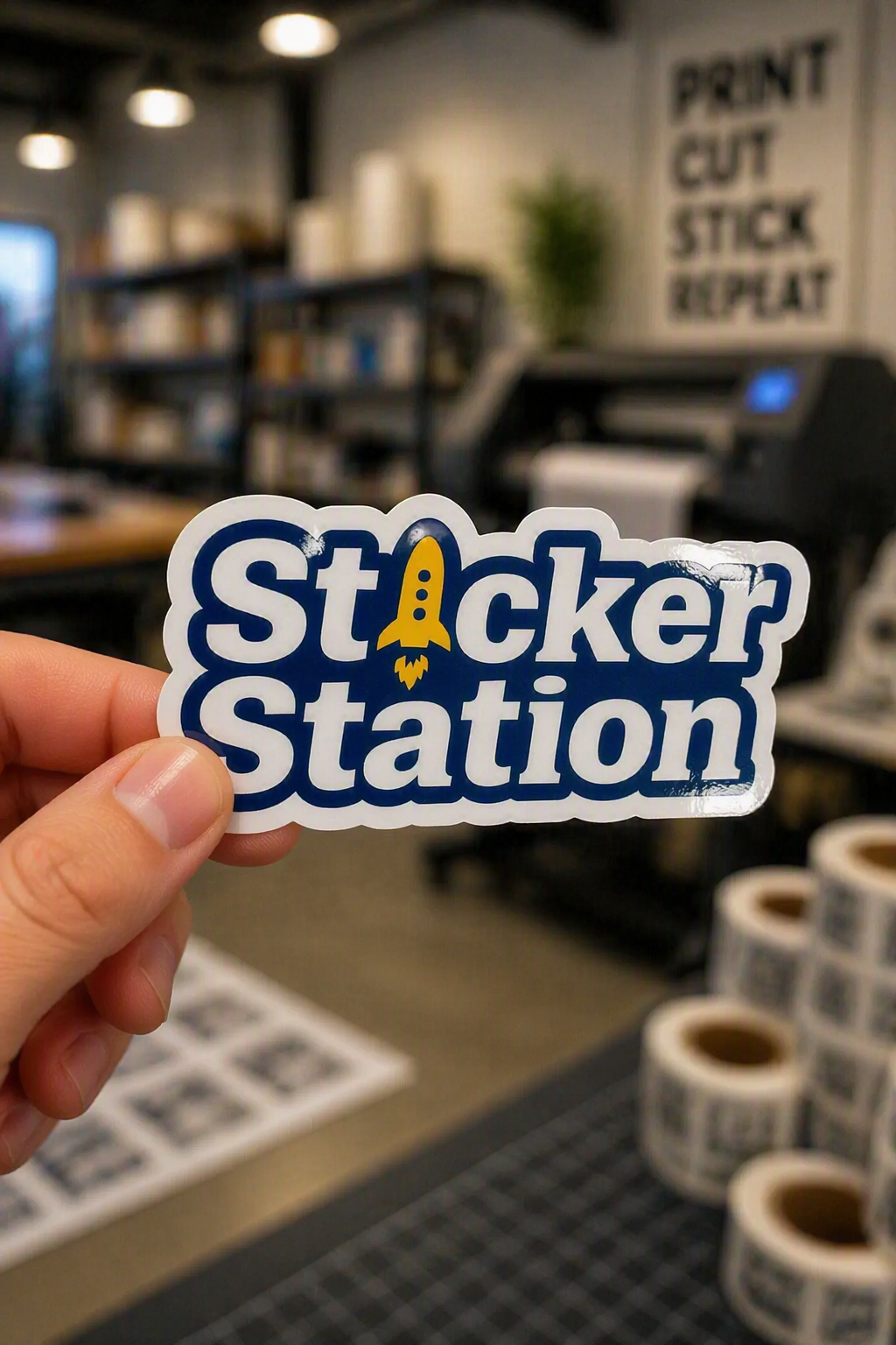 Sticker Blanco Laminada (Plancha)